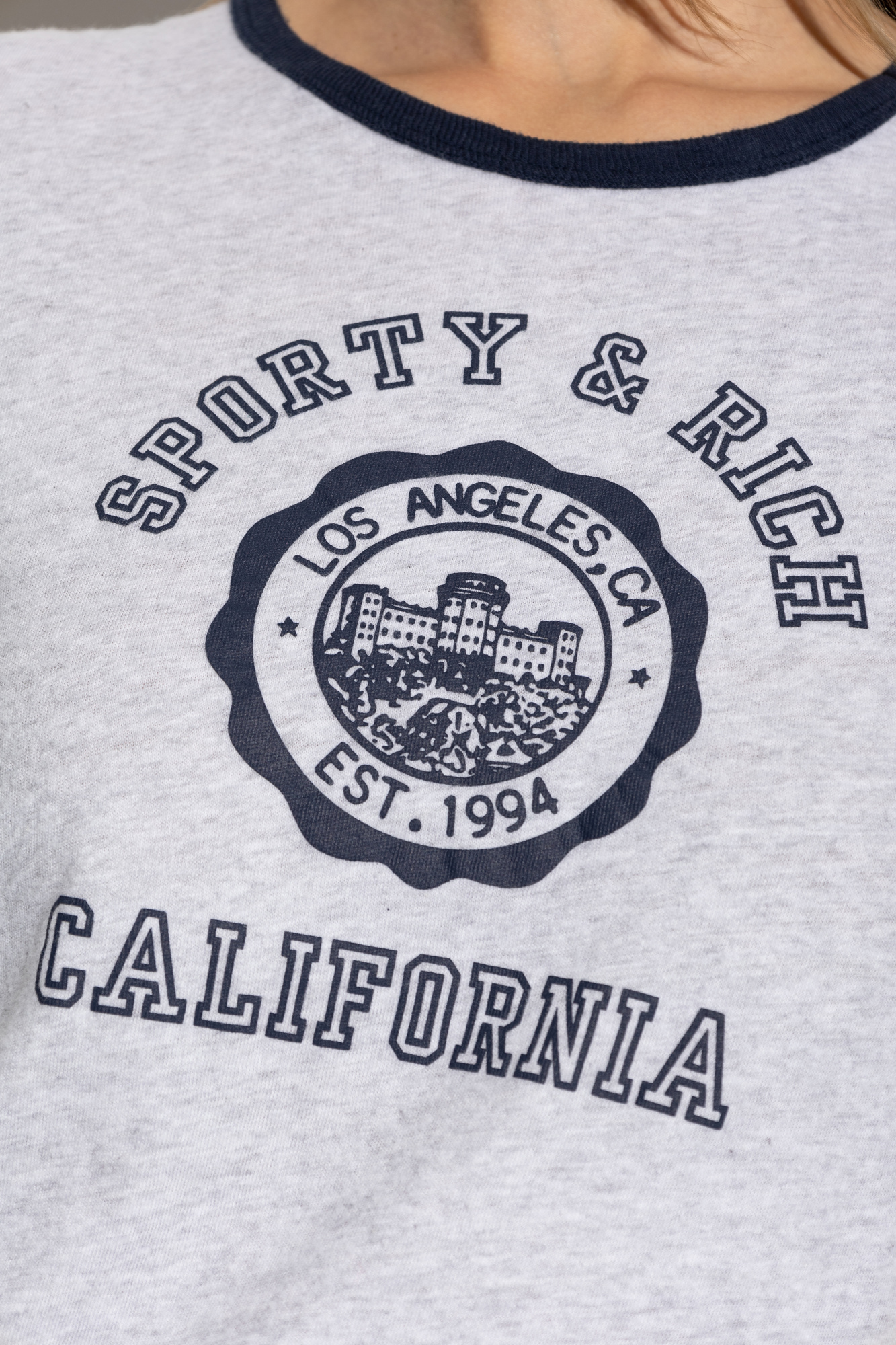 Sporty&Rich｜ (California T-Shirt - Heather Gray (TO0436 California T-Shirt - Heather Gray/Alpine – Sporty & Rich